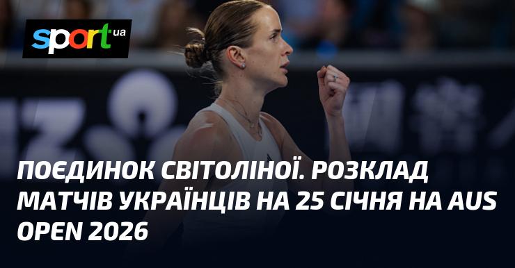 Поєдинок Світоліної. Графік матчів українських тенісистів на 25 січня на Відкритому чемпіонаті Австралії 2026 року.
