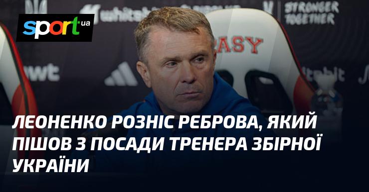 Леоненко жорстко розкритикував Реброва, який залишив пост головного тренера збірної України.